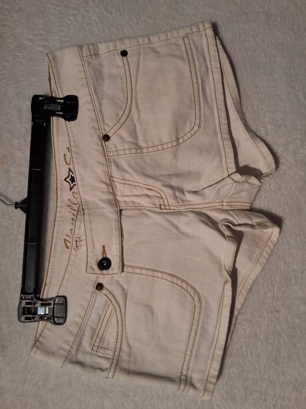 Vanilla Star Women's Cream Denim Shorts